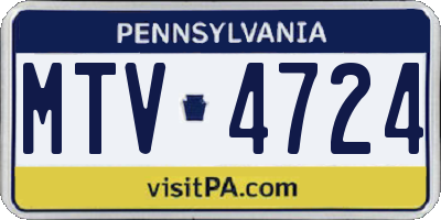 PA license plate MTV4724