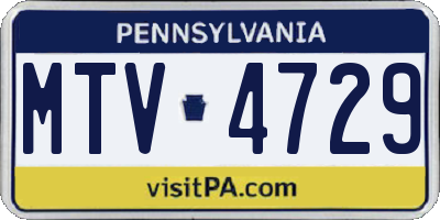 PA license plate MTV4729
