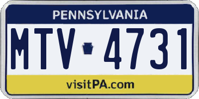 PA license plate MTV4731