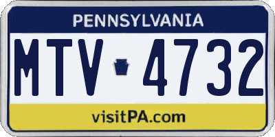 PA license plate MTV4732