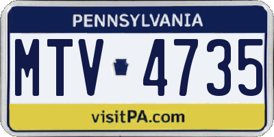 PA license plate MTV4735