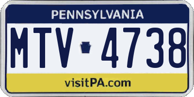 PA license plate MTV4738