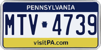PA license plate MTV4739