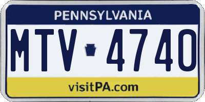 PA license plate MTV4740