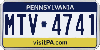 PA license plate MTV4741