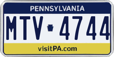 PA license plate MTV4744