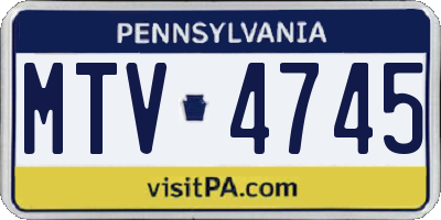 PA license plate MTV4745