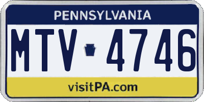 PA license plate MTV4746