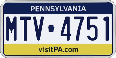 PA license plate MTV4751