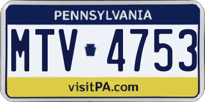 PA license plate MTV4753