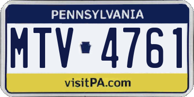 PA license plate MTV4761