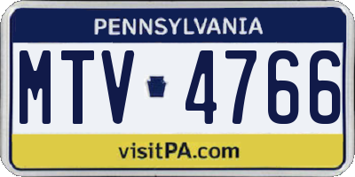 PA license plate MTV4766