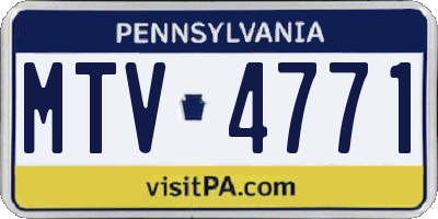 PA license plate MTV4771