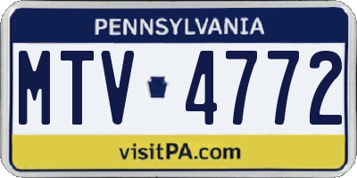 PA license plate MTV4772