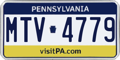 PA license plate MTV4779