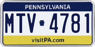 PA license plate MTV4781
