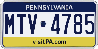 PA license plate MTV4785
