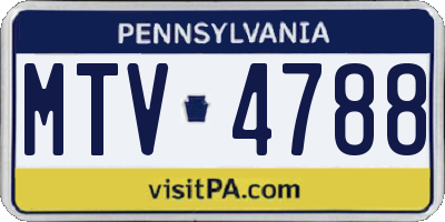 PA license plate MTV4788
