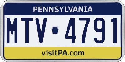 PA license plate MTV4791