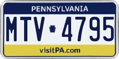 PA license plate MTV4795