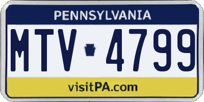PA license plate MTV4799