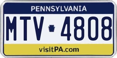 PA license plate MTV4808