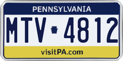 PA license plate MTV4812