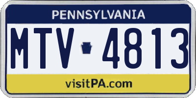 PA license plate MTV4813