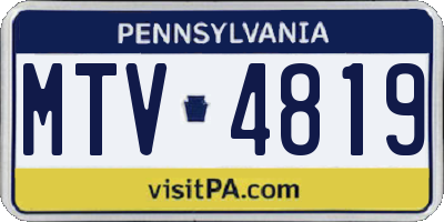 PA license plate MTV4819