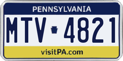 PA license plate MTV4821