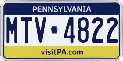 PA license plate MTV4822