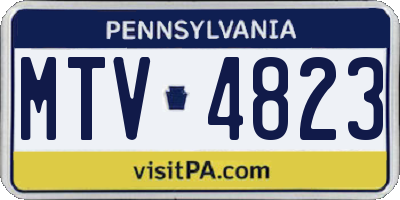 PA license plate MTV4823