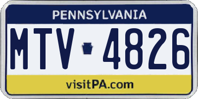 PA license plate MTV4826