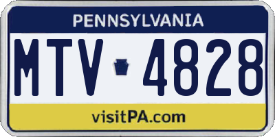 PA license plate MTV4828
