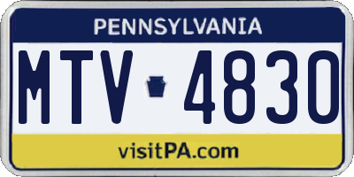 PA license plate MTV4830