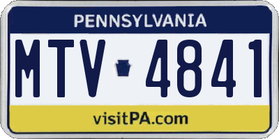 PA license plate MTV4841