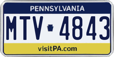 PA license plate MTV4843