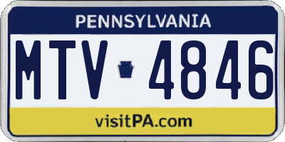 PA license plate MTV4846