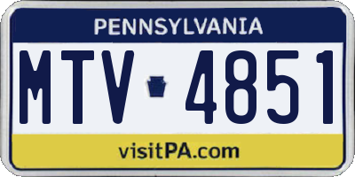 PA license plate MTV4851