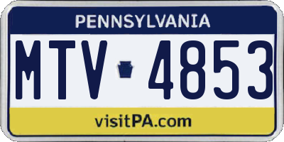 PA license plate MTV4853