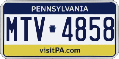 PA license plate MTV4858