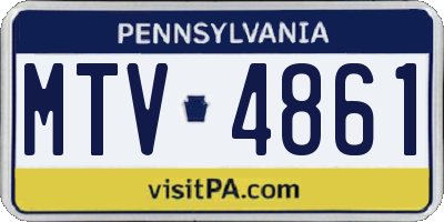 PA license plate MTV4861