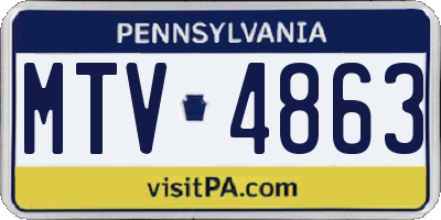 PA license plate MTV4863