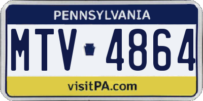 PA license plate MTV4864