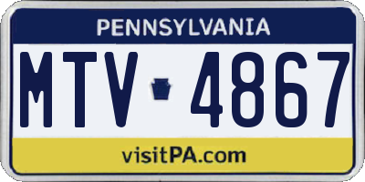PA license plate MTV4867