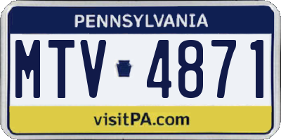 PA license plate MTV4871