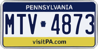 PA license plate MTV4873