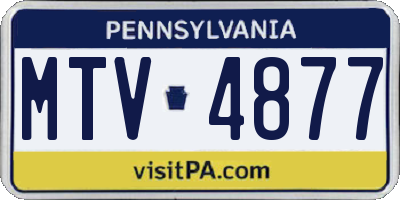 PA license plate MTV4877