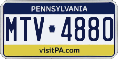 PA license plate MTV4880