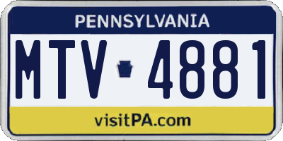 PA license plate MTV4881